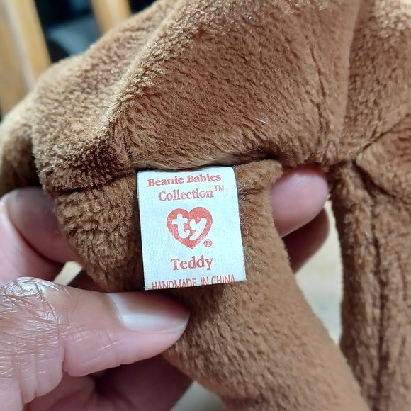 ✓Ty Beanie Babies  Teddy 1993 Brown Bear Plush Stuffed Animal Toy 9" tall - Picture 9 of 9